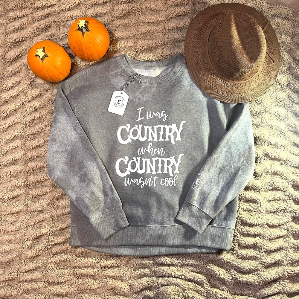 Country Western Sweatshirt | Distressed Hand Dyed Crewneck
